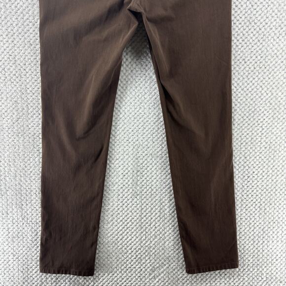 J McLaughlin Pants Women 12 Brown Mid Rise Slim Pockets Stretch Button Zip - Picture 13 of 15